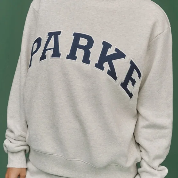 Parke Light Gray mock neck Varsity Sweatshirt - Picture 2 of 5